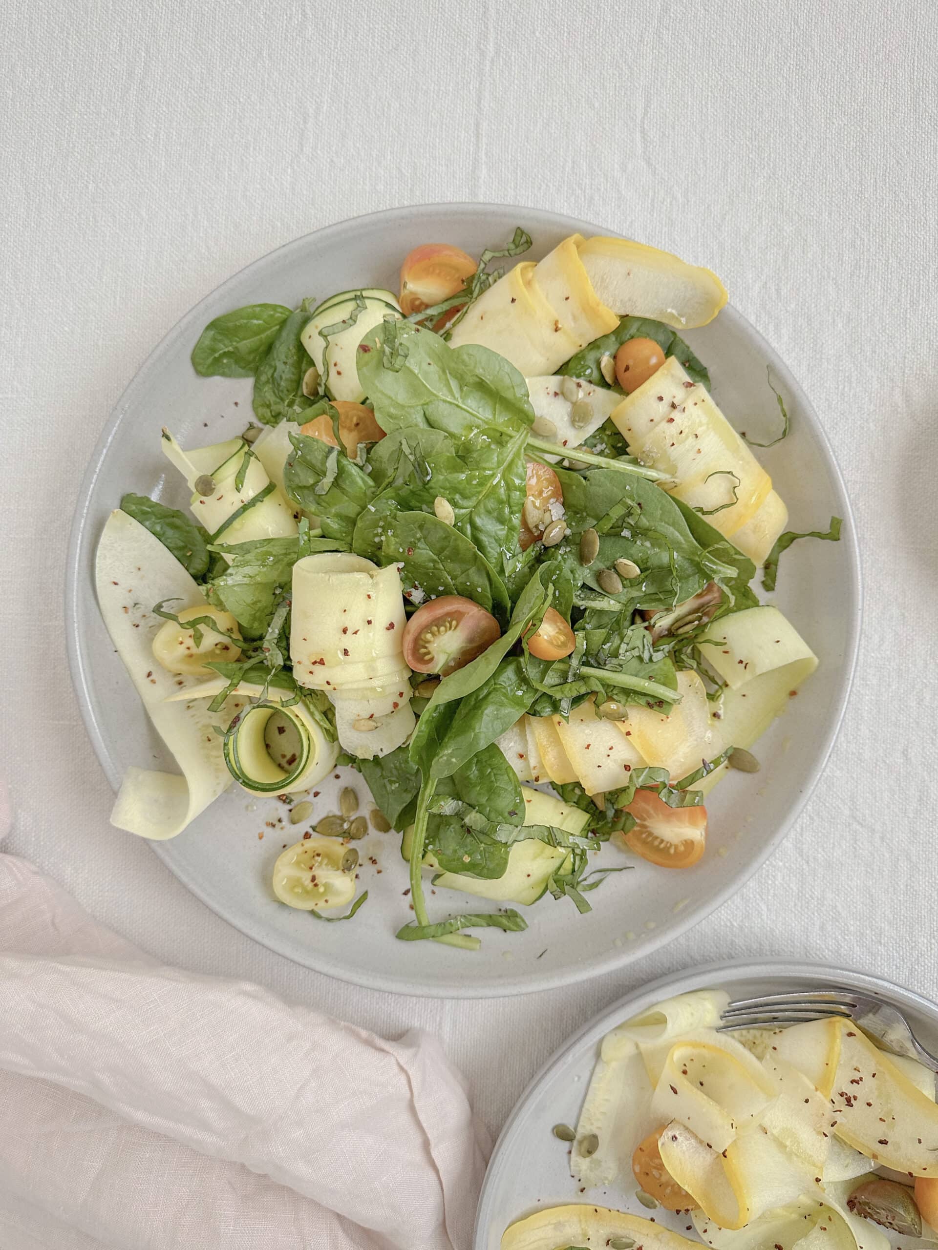 Shaved Zucchini Salad with Cherry Tomatoes